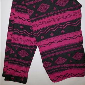 LulaRoe Black and Pink OS Leggings